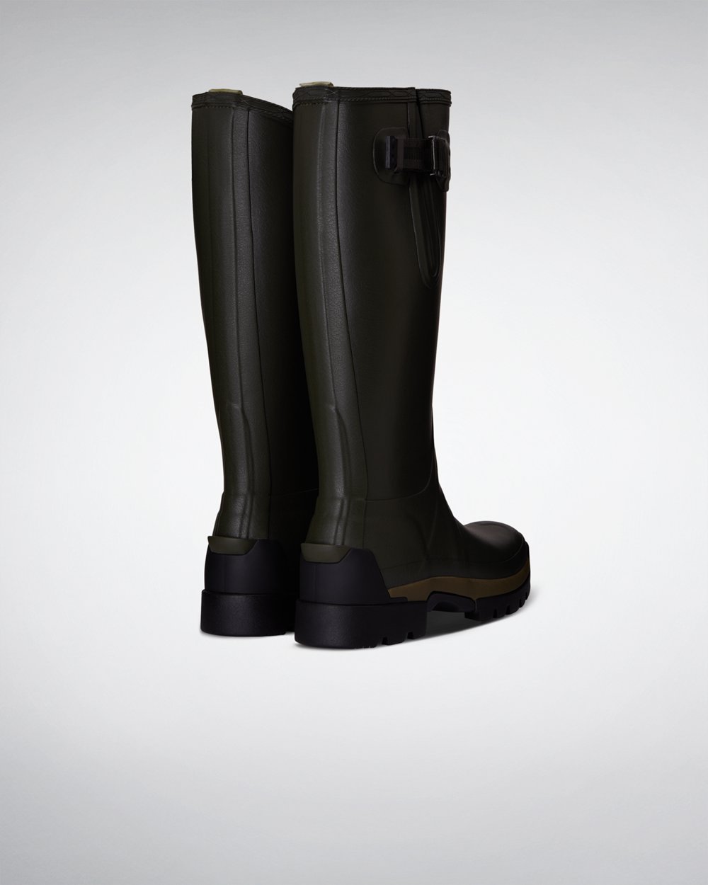 Womens Tall Rain Boots - Hunter Balmoral Side Adjustable 3Mm Neoprene (83HLDUOVR) - Dark Olive